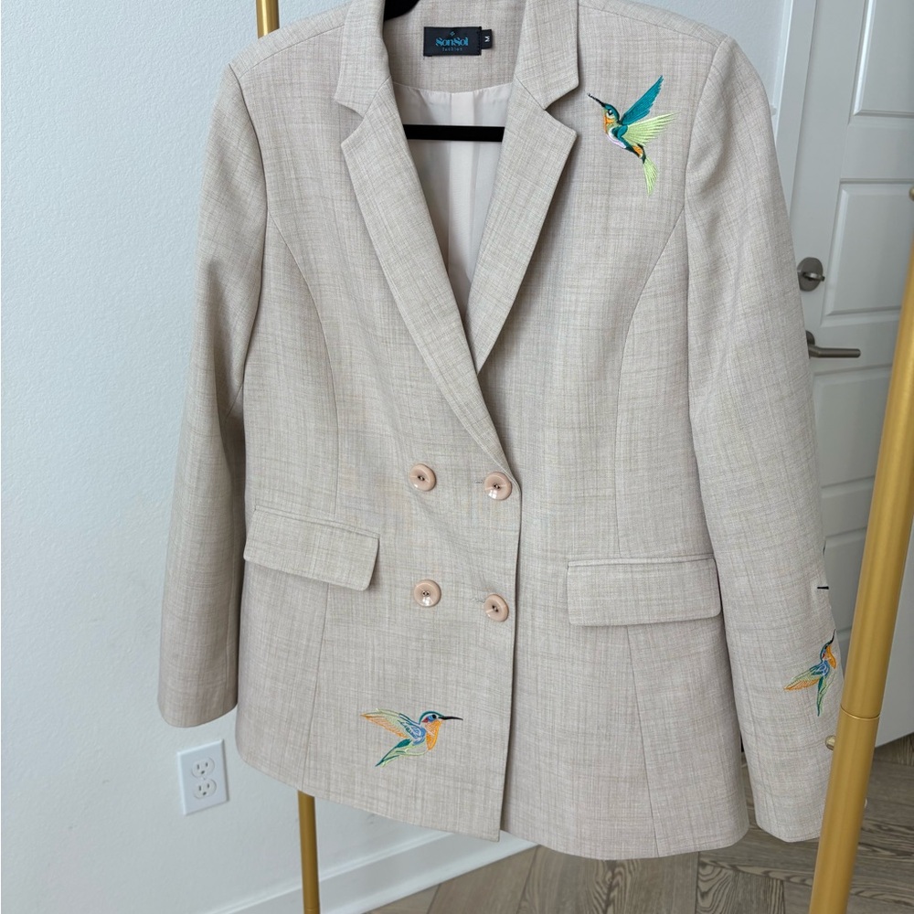 Son Sol Fashion Beige Blazer
